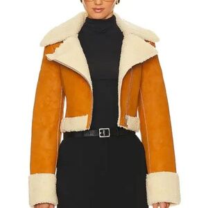 L'Academie x Bridget Taryn Fitted Faux Shearling Jacket